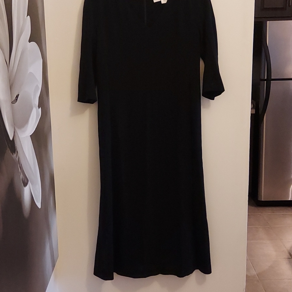 Max Mara Black Crepe Dress Made In Italy